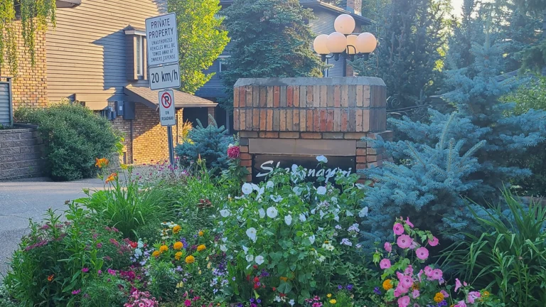 Shaganappi Estates after Calgary landscaping. Condo landscaping improves the appearance of a property.